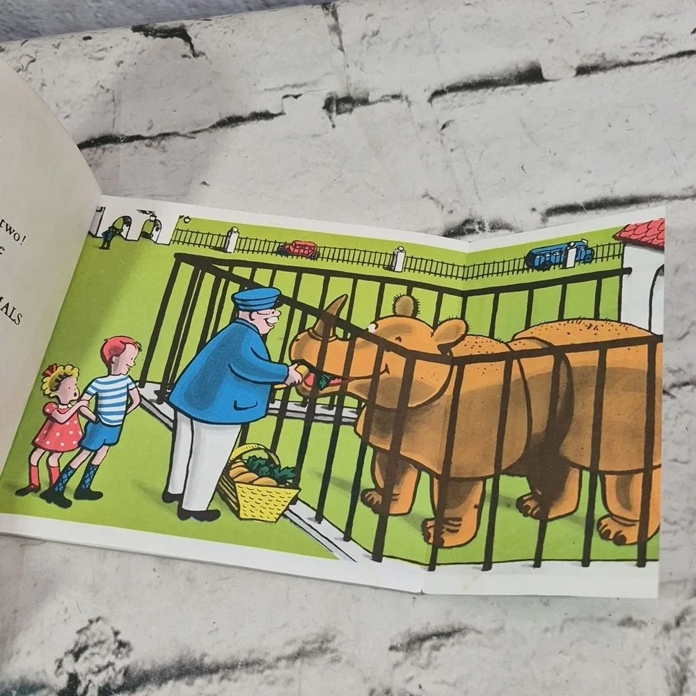 FEED THE ANIMALS by H. A. REY Lift the Flap Book Vintage picture book 1977